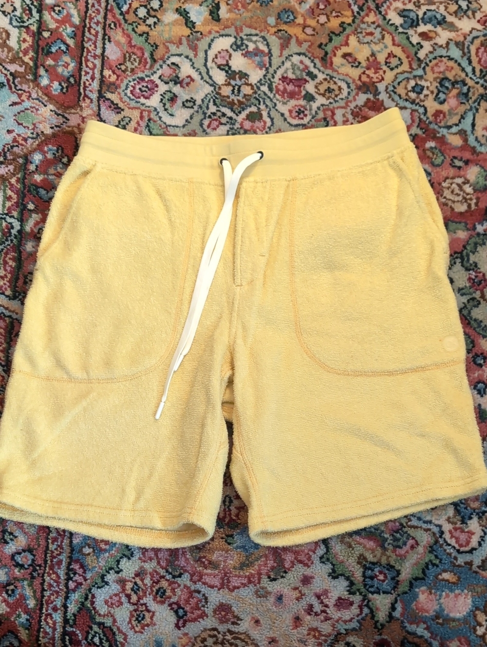 Outerknown Yellow Terry Drawstring Hightide Shorts